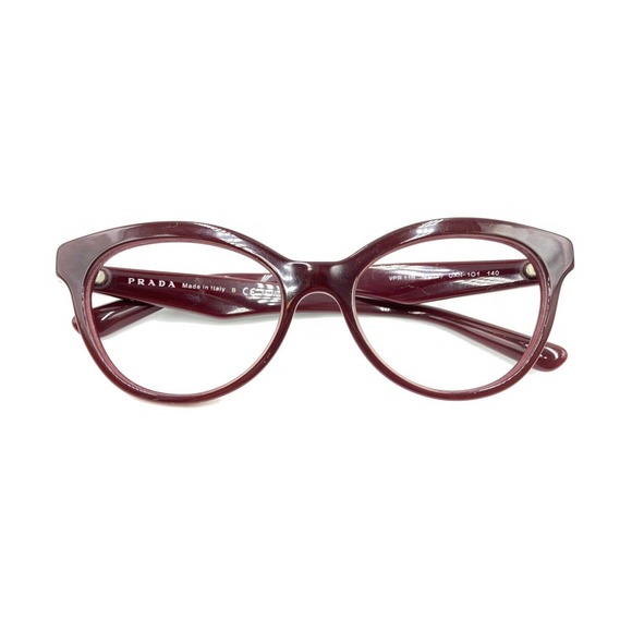 Prada VPR11R UAN-1O1 Dark Red Burgundy Cat Eye Eyeglasses Frames 50-17 140 Italy - Picture 12 of 12